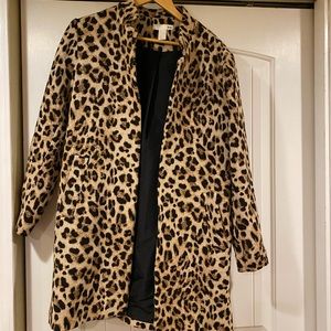 H&M leopard print coat size 12